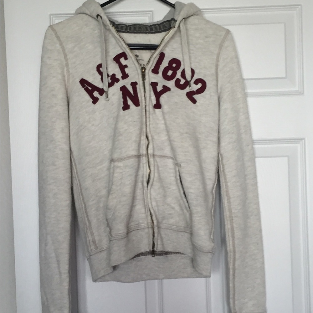 Abercrombie & Fitch grey and burgundy hoodie